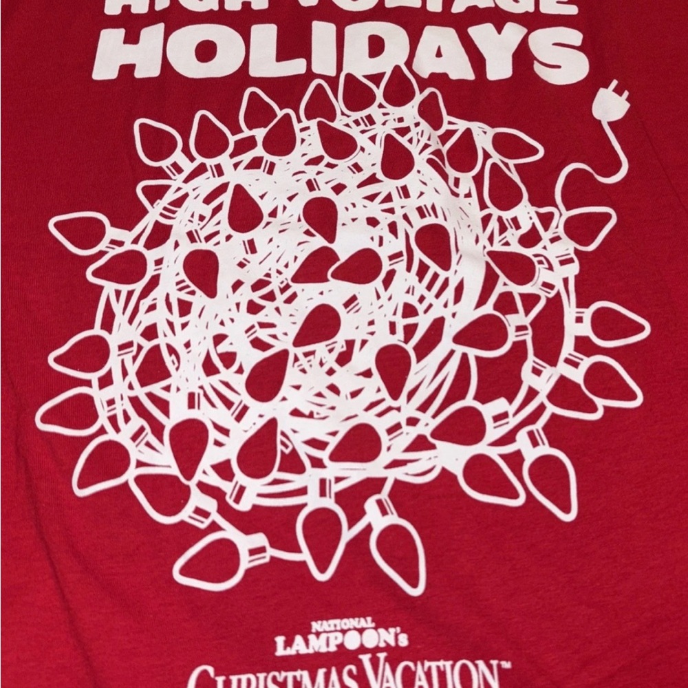 Ripple Junction Red High Voltage Holidays T-Shirt - Picture 2 of 4